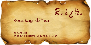 Rocskay Éva névjegykártya